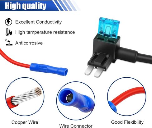 10PCS Micro2 Fuse Tap 12V Car ATR Blade Fuse Holder with 20A Fuse, 50058R Micro II Car Add-a-Circuit Fuse Tap Adapter Add On Dual Circuit Adapter for Cars Trucks Boats in Saudi Arabia