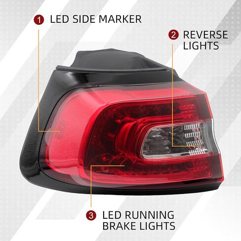 Tail Lights Assembly Compatible with 2014 2015 2016 2017 2018 Jeep Cherokee Outer Tail Brake Light (Left Driver Side) in Saudi Arabia