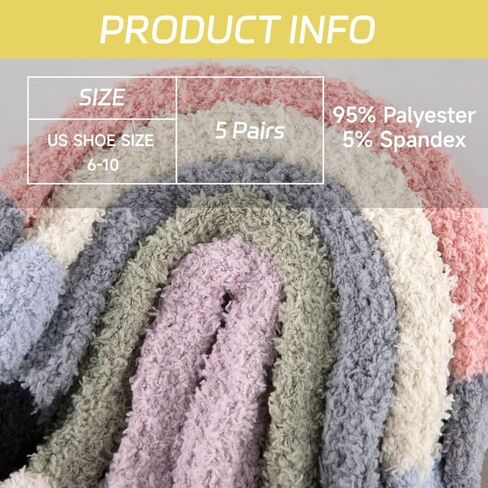 Fuzzy Socks for Women Cozy Fluffy Socks Soft Warm Comfy Winter Slipper Socks 5 Pairs in Kuwait