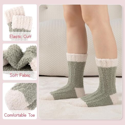 Fuzzy Socks for Women Cozy Fluffy Socks Soft Warm Comfy Winter Slipper Socks 5 Pairs in Kuwait