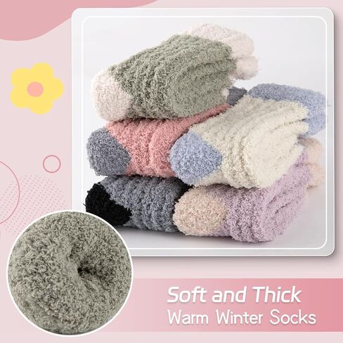 Fuzzy Socks for Women Cozy Fluffy Socks Soft Warm Comfy Winter Slipper Socks 5 Pairs in Kuwait