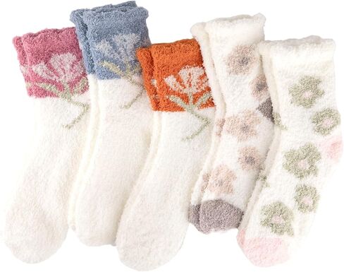 Fuzzy Socks for Women Cozy Fluffy Socks Soft Warm Comfy Winter Slipper Socks 5 Pairs in Kuwait