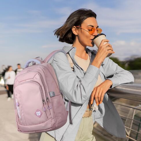 حقيبة ظهر للسفر سعة 25 لتر، حقيبة ظهر مضادة للماء، حقيبة ظهر للكمبيوتر المحمول مقاس 15.6 بوصة، حقيبة ظهر خفيفة الوزن للسفر للنساء، أرجواني in Kuwait