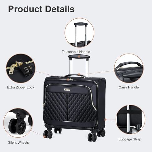 Lekebobor Rolling Laptop Bag with 3 Packing Cubes, Rolling Briefcase for Men Women Fits Up to 15.6 Inch Laptop Briefcase on Wheels in Saudi Arabia