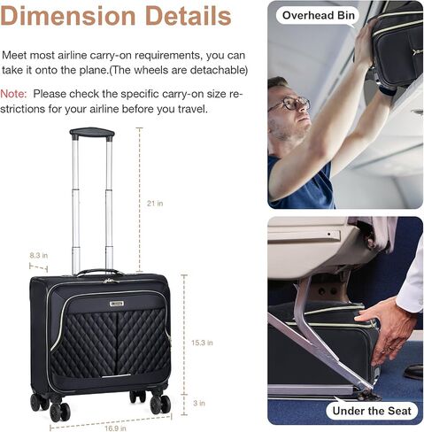 Lekebobor Rolling Laptop Bag with 3 Packing Cubes, Rolling Briefcase for Men Women Fits Up to 15.6 Inch Laptop Briefcase on Wheels in Saudi Arabia
