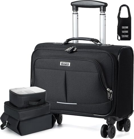 Lekebobor Rolling Laptop Bag with 3 Packing Cubes, Rolling Briefcase for Men Women Fits Up to 15.6 Inch Laptop Briefcase on Wheels in Saudi Arabia