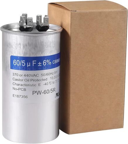 2PACK 50+5uF 50/5 MFD ±6% 370V/440V AC CBB65B Capacitor Dual Run Circular Start Capacitor for AC Motor Run or Fan Start or Condenser Straight in Saudi Arabia