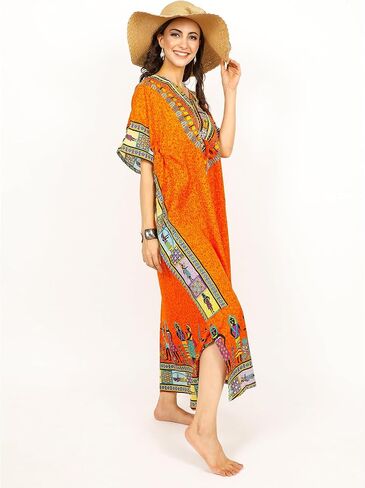 Kaftan Dress Plus Size Polyester Long Maxi Beach Cover Ups Caftan Loungewear House Dresses for Women in Saudi Arabia