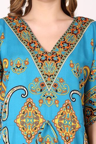 Kaftan Dress Plus Size Polyester Long Maxi Beach Cover Ups Caftan Loungewear House Dresses for Women in Saudi Arabia