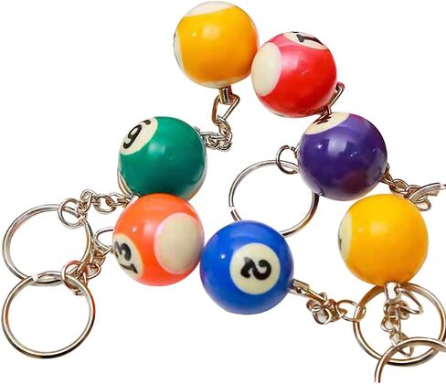 5 قطعة بركة الكرة سلاسل المفاتيح لعبة البلياردو مفتاح سلسلة الكرة Keyrings حقيبة يد على ظهره قلادة محفظة حقيبة Charms عيد ميلاد للبنين بنات in Kuwait