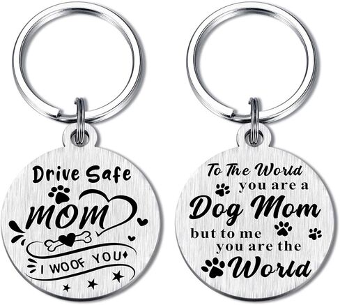 Alotozo Dog Mom Mothers Day Keychian - هدايا I Woof You Dog Mom - سلاسل مفاتيح لعيد الميلاد وعيد الشكر للمرأة الكلبة in Kuwait