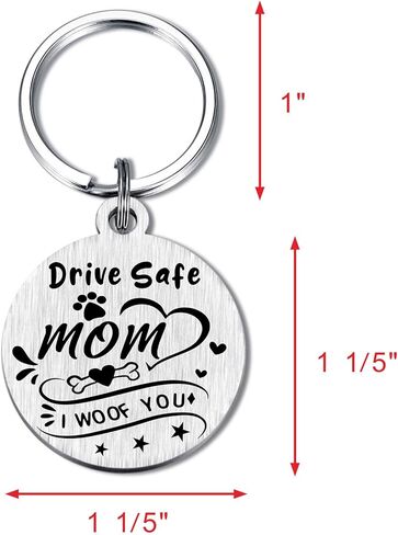 Alotozo Dog Mom Mothers Day Keychian - هدايا I Woof You Dog Mom - سلاسل مفاتيح لعيد الميلاد وعيد الشكر للمرأة الكلبة in Kuwait