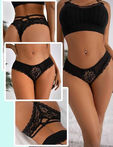 ohyeah Lace Thongs for Women Sexy Lace Panties Plus Size Cheeky Underwear Low Waist Thong Ladies Underpants in Saudi Arabia
