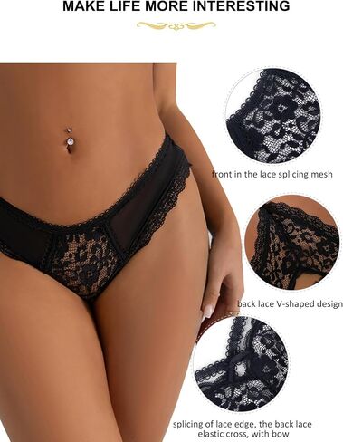 ohyeah Lace Thongs for Women Sexy Lace Panties Plus Size Cheeky Underwear Low Waist Thong Ladies Underpants in Saudi Arabia