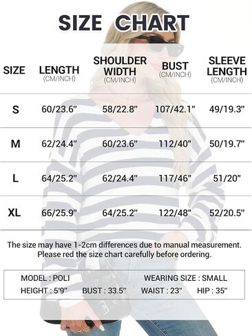 Tanou Women's Striped Pullover Sweaters Long Sleeve V Neck Loose Casual Kintted Side Split Sweater Tops in Saudi Arabia