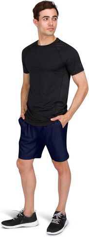 Dry Fit Mens Workout Shorts - Performance Stretch Gym Shorts for Men - Anti-Odor, Zip Pocket in Saudi Arabia