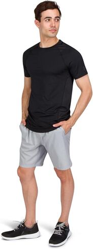Dry Fit Mens Workout Shorts - Performance Stretch Gym Shorts for Men - Anti-Odor, Zip Pocket in Saudi Arabia