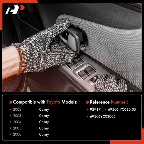 مقبض باب داخلي للسائق الأمامي أو الخلفي الأيسر من A-Premium متوافق مع Toyota Camry 2002 2003 2004 2005 2006، غطاء بيج مع رافعة كروم، استبدال # 69206-YC030-05 in Saudi Arabia