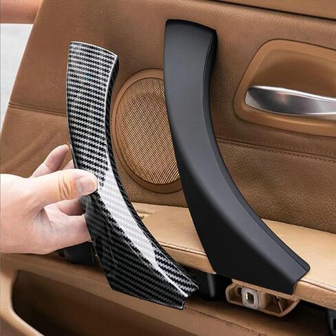 6Pcs/Set Carbon Fiber ABS Inner Interior Door Panel Pull Handle Cover for BMW E90 325i 328i 335i 330i 2006 2007 2008 2009 2010 2011 (Carbon Fiber Black) in Kuwait