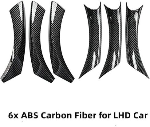 6Pcs/Set Carbon Fiber ABS Inner Interior Door Panel Pull Handle Cover for BMW E90 325i 328i 335i 330i 2006 2007 2008 2009 2010 2011 (Carbon Fiber Black) in Kuwait