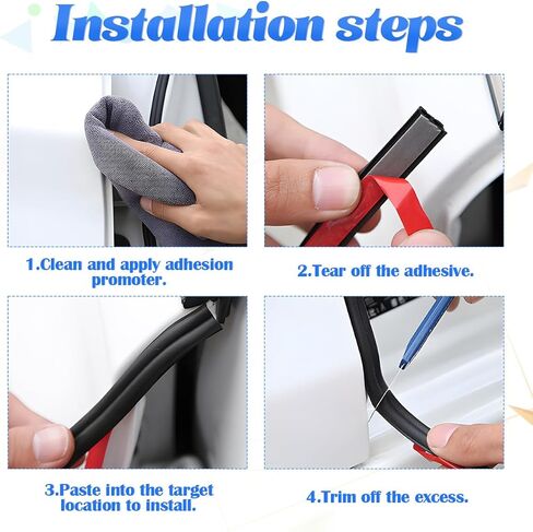 BESULEN D Shape Weather Stripping, Car Door Edge Rubber Seal Strip, 3M Self Adhesive Hollow Weatherstrip, Soundproof Weather Sealing Strip for Auto Truck Motor Door Cover Trunk Window (26.25Ft) in Saudi Arabia