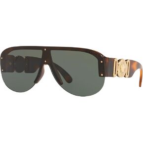 Versace Man Sunglasses, Tortoise Lenses Injected Frame, 48mm