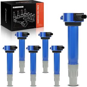 A-Premium (Blue) Engine Ignition Coil Pack Compatible with Dodge Charger, Journey, Challenger, Avenger, Nitro, Magnum & Chrysler Town & Country, 300, Pacifica, Sebring & Volkswagen Routan, 6-PC Set