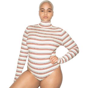American Apparel womens Cotton 2x2 Turtleneck Long Sleeve Bodysuit