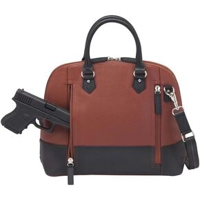 Gun Tote'n Mamas- Conceal Carry Cinnamon Bowler Cowhide Tactical Purse