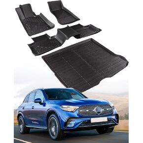 COTAZA® Custom for Mercedes Benz GLC Floor Mats 2024 2023 SUV Gas, Not for Coupe, All Weather Rubber for Mercedes Benz GLC 300 Floor Mats Cargo Trunk Liner for Benz GLC 300 Accessories 2024 2023
