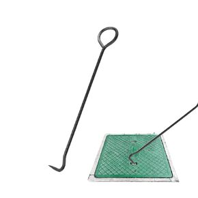lesolar Manhole Hook Tool 36 Inch Versatile Lifter and Puller for Manhole Covers, Heavy-Duty Hex Alloy Steel Single Hook with Rotated Handle for Moving Storm Drains Septic Tank Lids