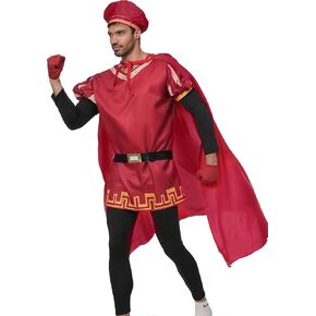 Halloween Men Costume Outfits Red Cloak Top Robe Cape Glove Belt Oversleeve Halloween Cosplay Fancy Dress