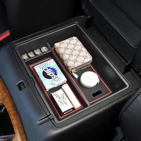Center Console Organizer Compatible with Nissan Armada 2021 2022 2023 2024 Accessories, Armrest Storage Box Interior Coin Holder Container Glove Tray Divider, Black