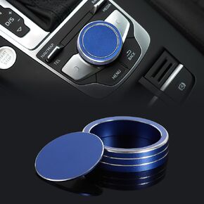 TOMALL 2pcs Aluminum Multi-Media Central Control Console Knob Cover Trim Compatible with Audi A3 2014-2020 Car Interior Switch Decor Accessories (Red)