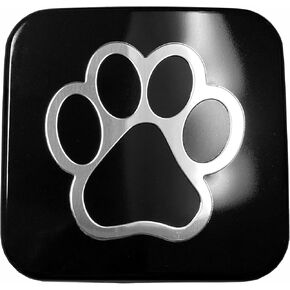 eVerHITCH 3D Paw Print Hitch Cover Plug Insert (Fits 2" Receivers, Chrome/Black)