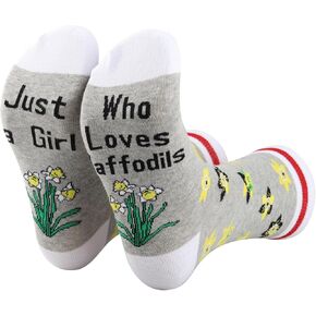 PXTIDY 2 Pairs Daffodil Socks Daffodil Flowers Gift Who Loves Daffodils Socks Spring Easter Gift Daffodil Flower Lovers Gift