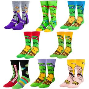 Odd Sox, TMNT, Teenage Mutant Ninja Turtles Socks Gift Box Set, 8 Pairs for Men