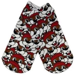 Buc-ee's Face Crew Socks & No Show Smiley Socks - Unisex Cute Funny Colorful Novelty Graphic Design, Gifts for Men and Women (One Size Fits Most)