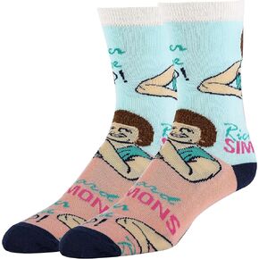 Men's Novelty Richard Simmons Fun Crew Socks, Funny Crazy Cool Socks, Never Give Up, Size 8-13