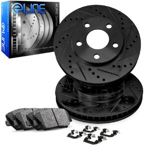 R1 Concepts Rear Brakes and Rotors Kit |Rear Brake Pads| Brake Rotors and Pads| Ceramic Brake Pads and Rotors |Hardware Kit |fits 2004-2011 Mazda RX-8