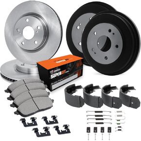 R1 Concepts Front Rear Brakes and Rotors Kit |Front Rear Brake Pads| Brake Rotors and Pads| Super Duty Brake Pads and Rotors | Brake Drums, Brake Shoes, Hardware and Adjusters WFXA2-54415