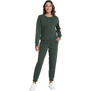 WiWi Womens 2 Piece Outfits Sweatsuit Crewneck Lounge Matching Sweat Sets Fall Fashion with Pockets Tracksuit S-XXL in Kuwait