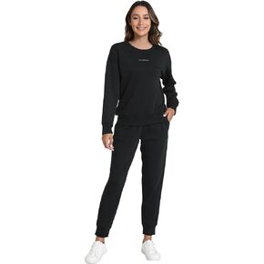 WiWi Womens 2 Piece Outfits Sweatsuit Crewneck Lounge Matching Sweat Sets Fall Fashion with Pockets Tracksuit S-XXL