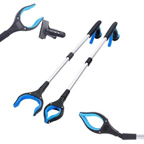Grabber Reacher Tool 32 Inch 2-Pack with Strong Grip Magnetic,Trash Picker Grabber 360°Rotating Anti-Slip Jaw for Elderly,Trash Claw Grabber Mobility Aid Reaching Assist Tool,Green