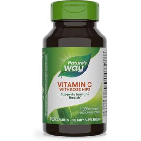 Nature's Way Vitamin C with Rose Hips - Powerful Antioxidant Protection* - Supports Immune Function* - Strengthens Collagen for Healthy Skin* - Gluten Free - 100 Capsules (Pack of 2)