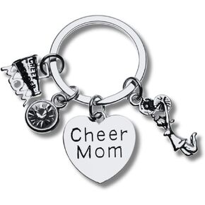 Infinity Collection Cheer Mom Keychain, Cheer Mom Gift, Cheer Mom Charm Keyring Cheerleading Moms