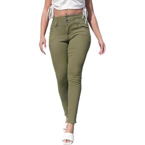 Womens High Waisted Colombian Skinny Stretch Jeans Butt Lifting Slim Fit Denim Pants