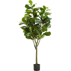 KOL 6.2FT 2-Pack Artificial Fiddle Leaf Fig Tree, 74.8’’ Fake Ficus Lyrata Plant, Faux Plants Greenery for House Home Office House Living Room, Perfect Housewarming Gift, Indoor Outdoor Modern Decor