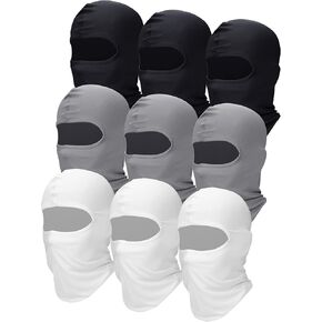SATINIOR 9 Pcs Ski Mask for Men Full Face Cover UV Sun Protection Cooling Balaclava Neck Gaiter Clothing Scarf Bandana