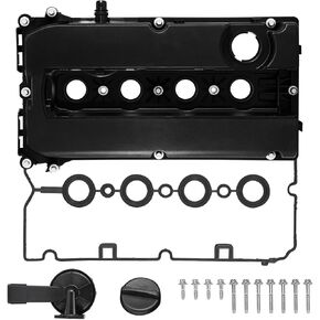 Engine Valve Cover Kit, with Gasket, Compatible with Chevy Cruze, Sonic, Trax, Aveo, Aveo5, L4 1.6L 1.8L, Replace # 55558673 55564395